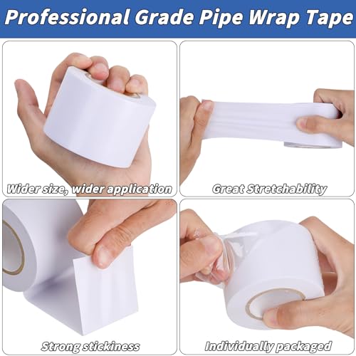 Image of Oleitodh 6 Pack White Electrical Tape 2 in x 66 ft Waterproof Vinyl Electrical Insulating Tape High Temperature Resistance Electric Tape Under 600V Home Outdoor Multipurpose