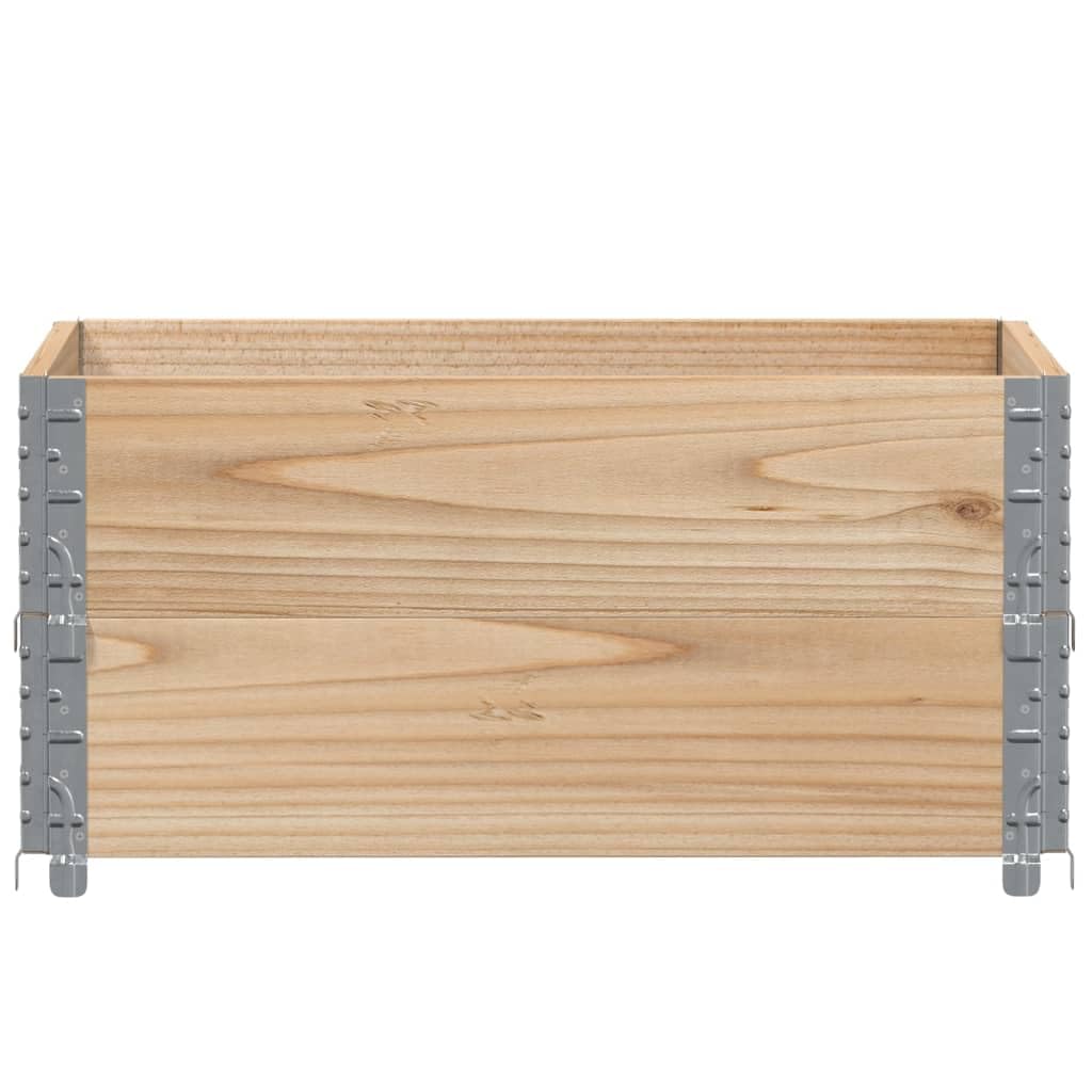 vidaXL Collares de palets 2 Unidades Madera Maciza de Pino 80x60 cm, collarín de palets, Caja de Palet, Marco de apilamiento de palets