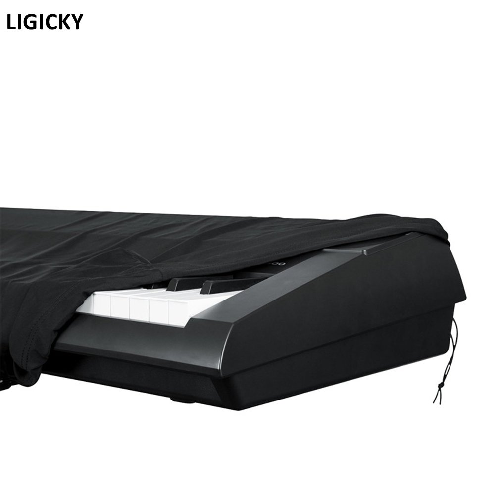 LIGICKY Rekbare 88 toetsen Digitale Piano Toetsenbord Stofkap, Zwart