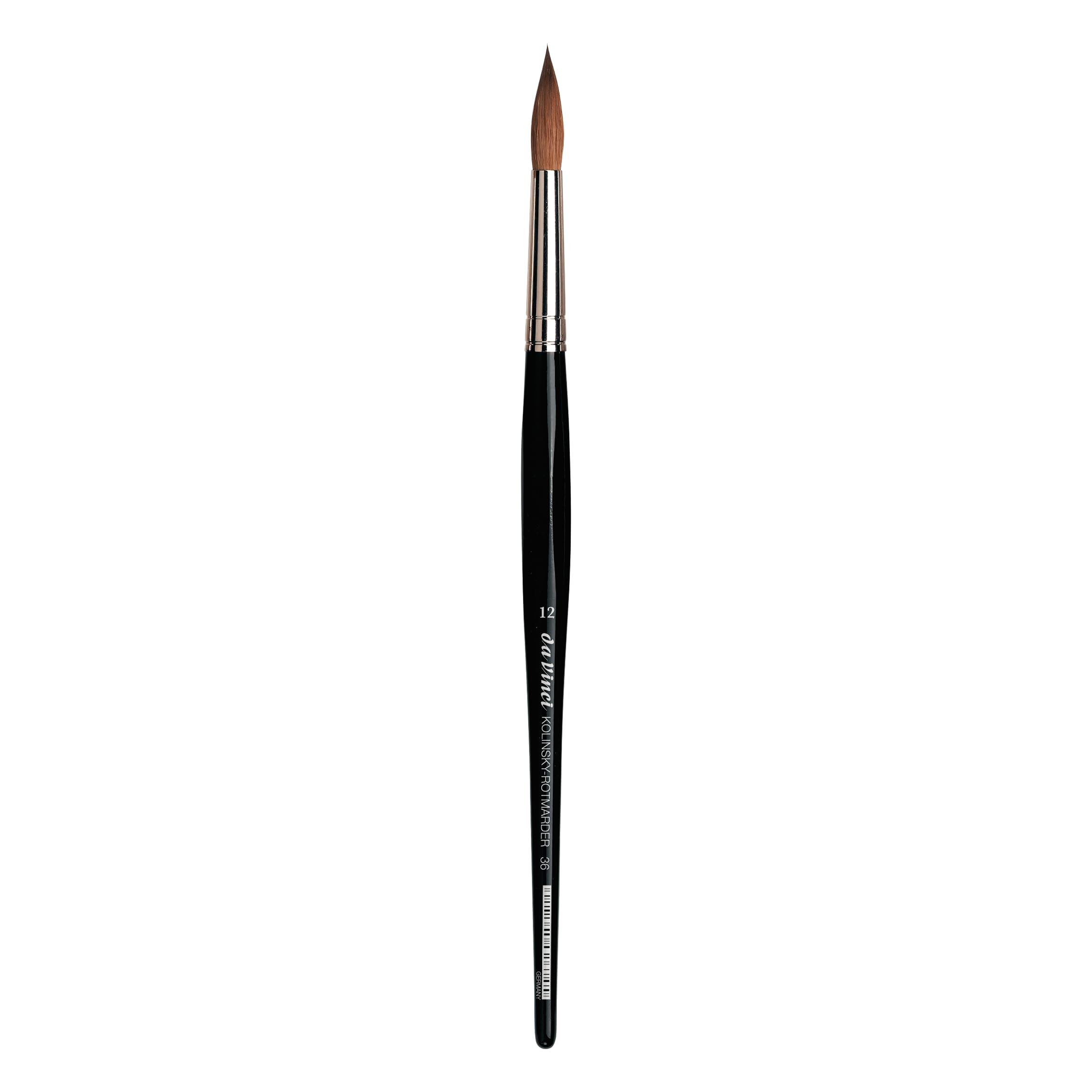 da Vinci Watercolor Series 36 Paint Brush, Round Russian Red Sable with Black Handle, Size 12