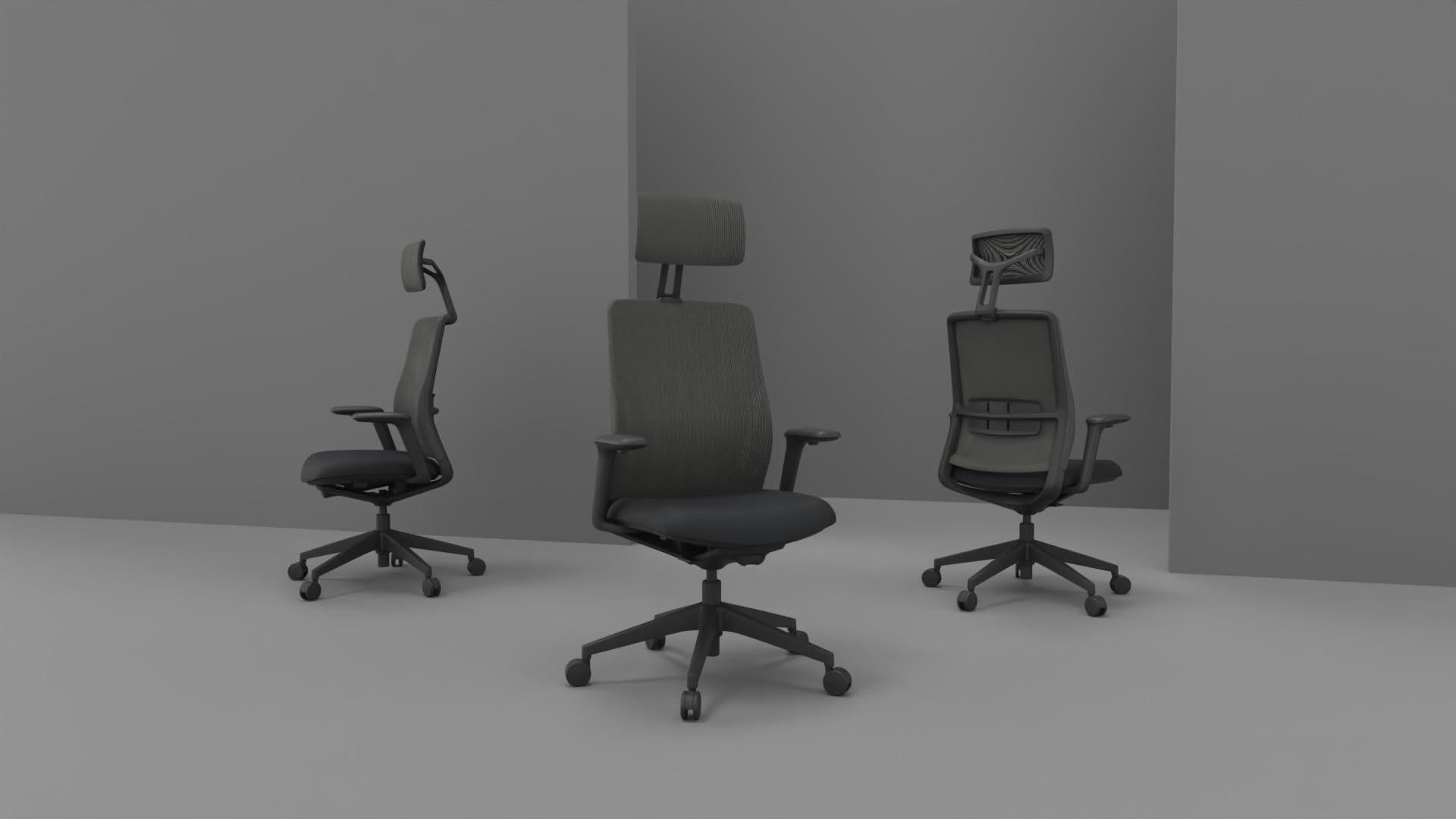 Silla Profesional de Oficina Actiu A+S Work Carbon Black, Silla de Escritorio con Respaldo en Malla, Asiento, Brazos, Lumbar, Cabezal Regulables a Medida +120kg (con Cabezal)
