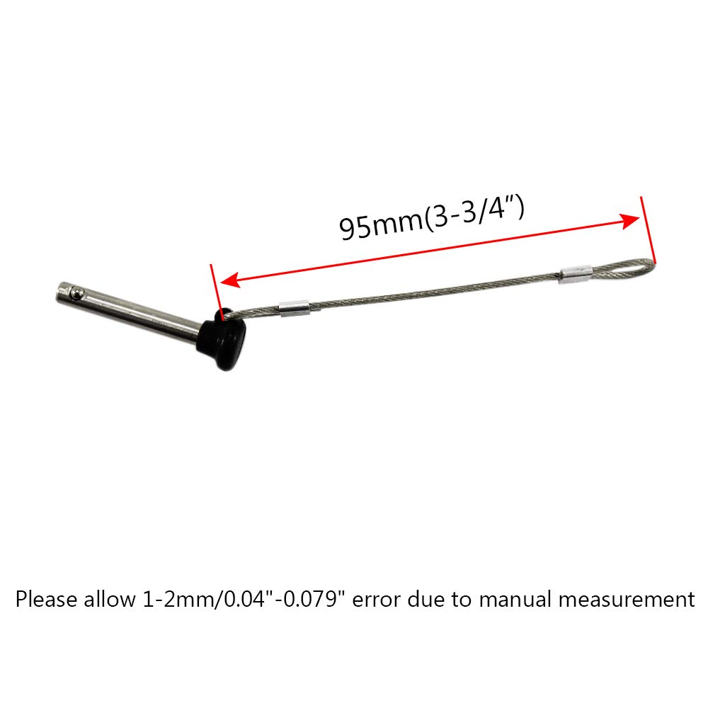 NRC&XRC Acciaio Bimini top Dia 3/16" Tirare perni Lunghezza 3,8 cm, Lunghezza Usabile 1", Bimini Top Pin, Marine Hardware Bimini Top Pin, Marine Hardware 6 Pack