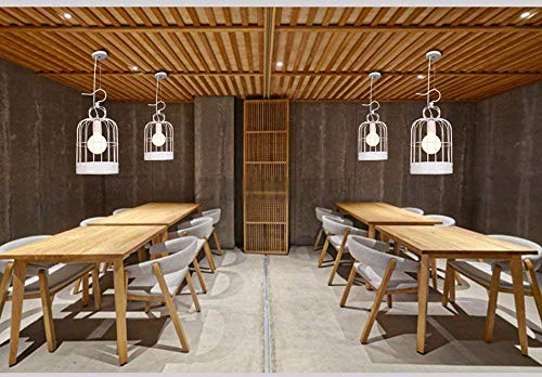 Abat-jour industriel suspendu blanc 20x40cm avec structure en fer rigide