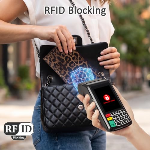 Image of Tipmile Slim Wallet for Women, RFID Blocking Credit Card Holder | 1 Zipper Pocket, 1 ID Window, 3 Cash Compartments, 11 Card Slots