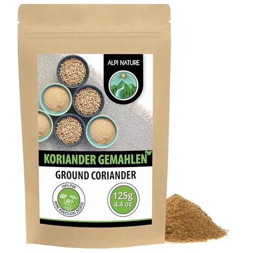 Alpi Nature Koriander gemahlen 125g, Koriandersamen gemahlen, Korianderpulver zum Kochen