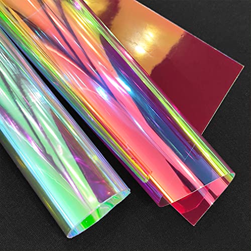 XHT 10 Peças de Vinil Pvc Transparente Holográfico, Filme Laser de Folha Espelhada À Prova D'Água I