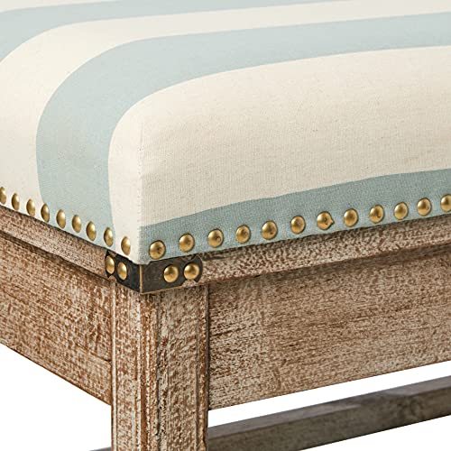 Decor Therapy Farley Upholstered Weathered Ottoman, Driftwood , 35.43x20.08x19.69 - Image 4