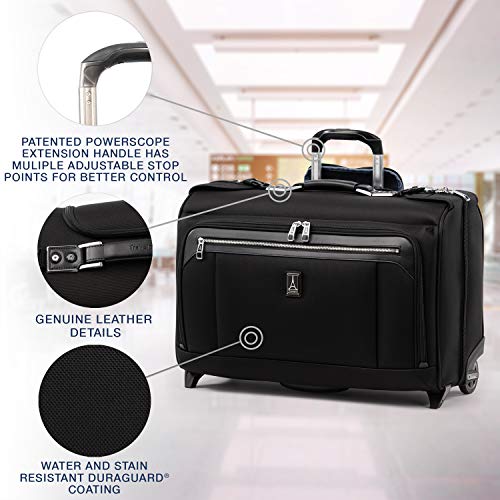 Travelpro Platinum Elite-Carry-On Rolling Garment Bag, Shadow Black, 22-Inch