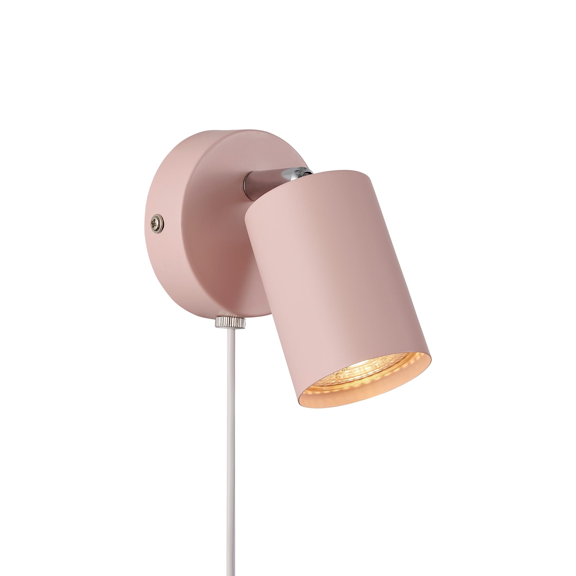 Nordlux Explore Indoor Wall Light Pink Metal GU10 Adjustable Head - Bedroom, Bedside, Living Room Plug in or Mains Powered, IP20