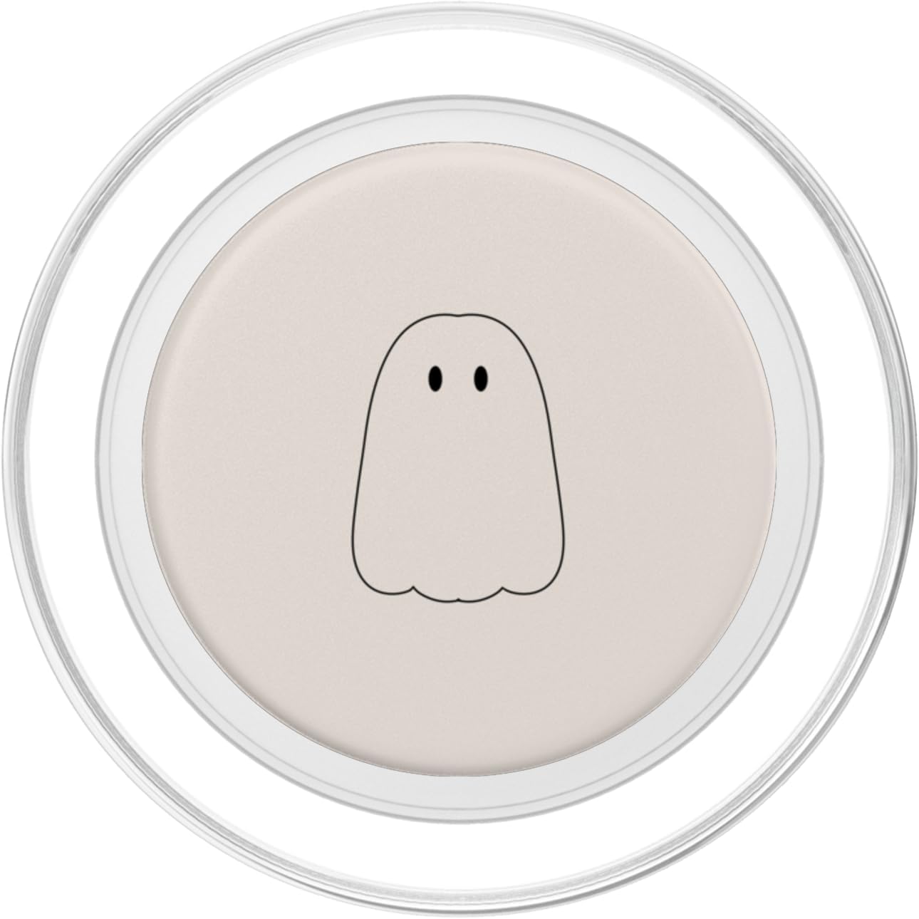 Cute Ghost Halloween Beige PopSockets MagSafe PopGrip for iPhone - Image 2