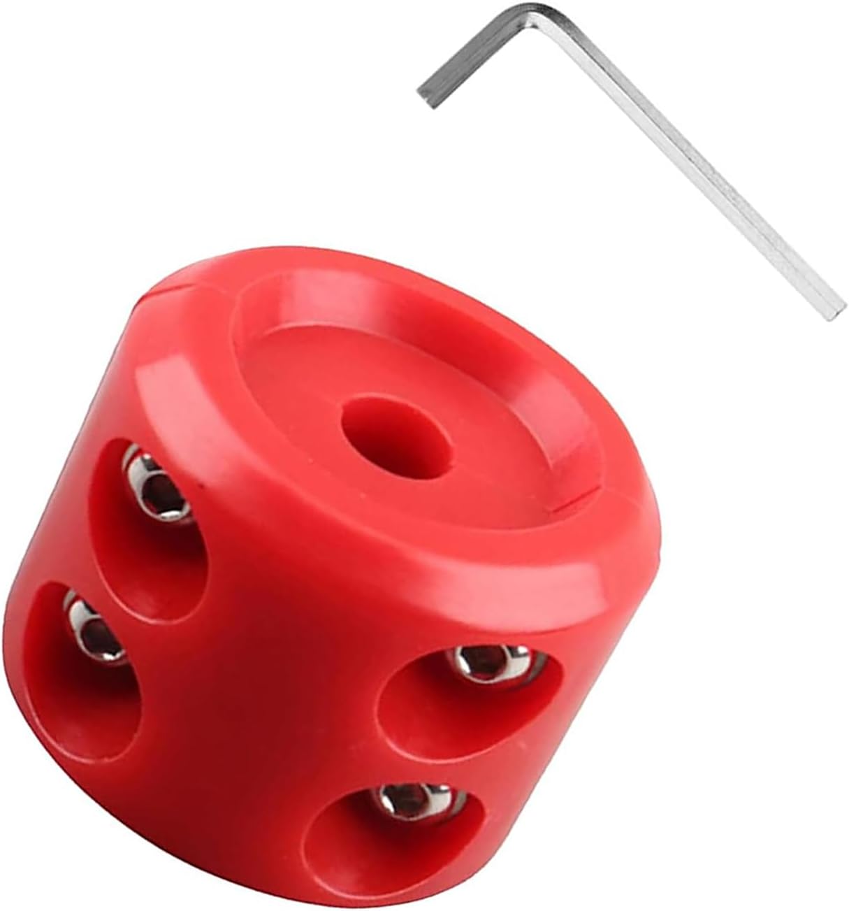 Cable Hook Stopper, Rubber Winch Rope Stopper, Hook Bump Stoppers with Stainless Steel Screws & Allen Wrench, Universal for ATV UTV Truck SUV (Red)