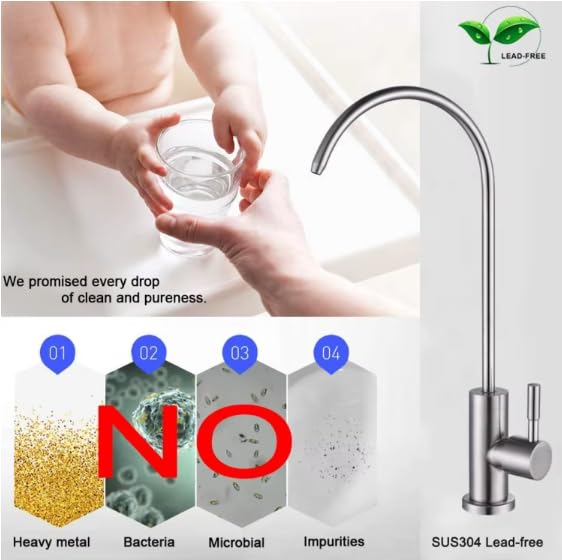 Image of Parijata SS 304 Faucet Tap for RO Water Purifier (Silver)