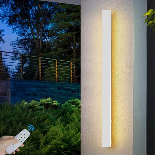Applique murale LED variable étanche IP65 en métal blanc 40cm
