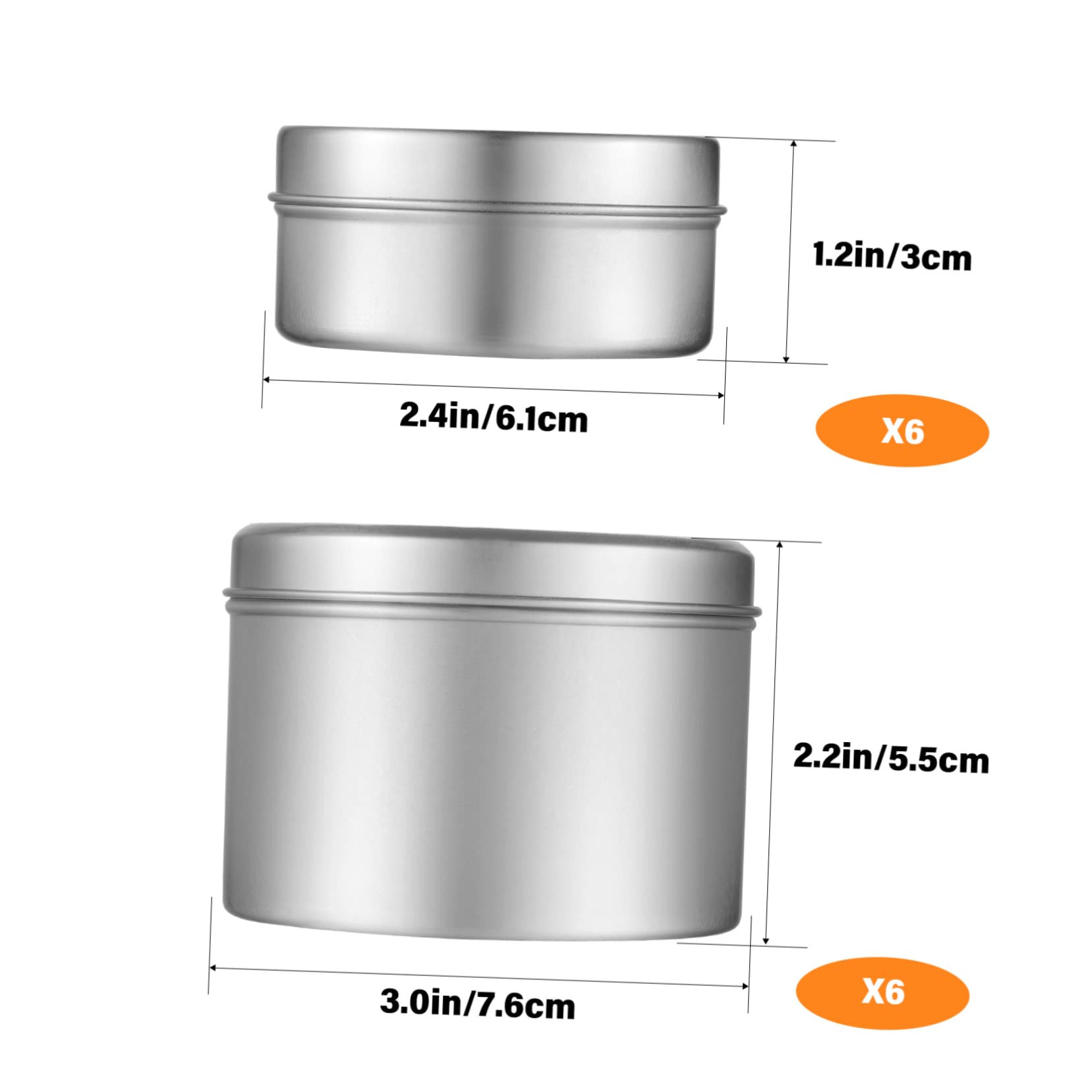 KONTONTY Latas para Velas de Té de Aluminio Vacías 1 Juego Mechas