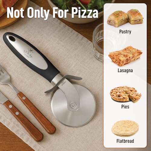 image for Zulay Kitchen Premium Pizza Cutter - Durable Stainless Steel Pizza Cut