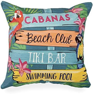 Liora Manne 7IL8S329644 Illusions Summer Signs Indoor/Outdoor Multi 18" Square Patio-Furniture-Pillows