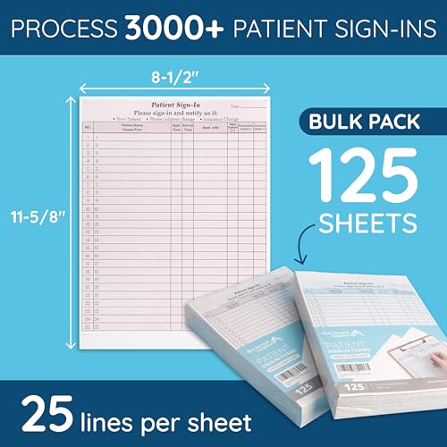 Image of Blue Summit Supplies 125 Patient Sign in Sheets, Carbonless 3 Part Forms with Peel Away Adhesive Labels, HIPAA Compliant for Privacy in Doctor, Medical, Dental Office, Burgundy, 125 Pack
