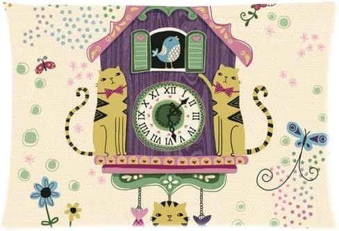 Cuckoo Clock Cats Zippered Pillow Cases 20x26(two side)