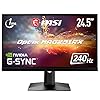 MSI Optix MAG251RX Esports Gaming Monitor 24,5 Zoll (62,2 cm), Full HD (1920×1080), 240Hz, 1ms, IPS, G-Sync, HDR400, Flat, Schwarz