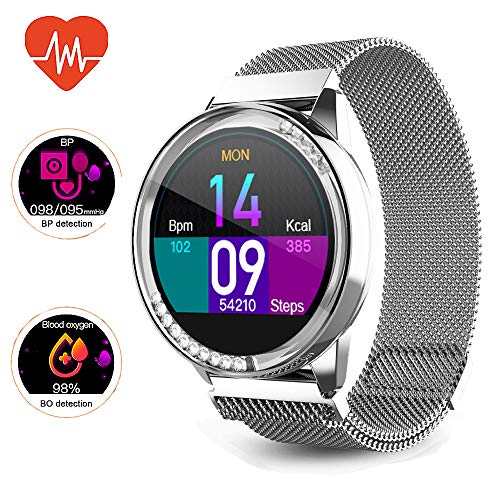 Smart Watch,Womens Android Diamond Smart Watch，Fitness Tracker, Compatible with iOS, Android Phones, Sports