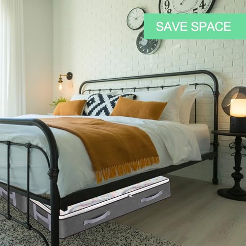 Lixiluxia 3 Stück Unterbett Aufbewahrungsbox, Aufbewahrungstasche Faltbar, Bettkasten, Aufbewahrungstasche für Bettdecken, Unter Bett Aufbewahrungskisten, Unterbett-Aufbewahrungstaschen für Decken