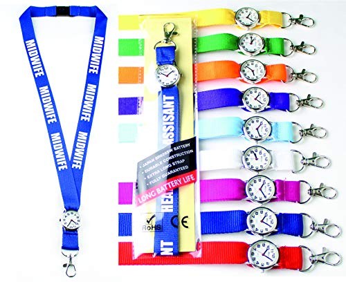 Personalised Lanyard with Integrated Watch for Nurse, Care Assistance, Paramedic, Ambulance,Doctor x 1(Royal Blue) Lanyard Watch (TM)