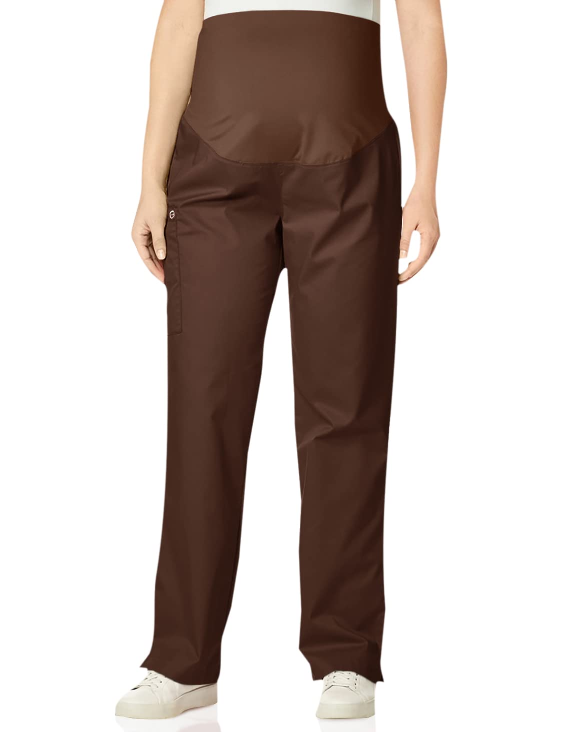 WonderWink 545ACHOCLG Wonder Work Women's Maternity Cargo Pant, Chocolate, Standard-L Size