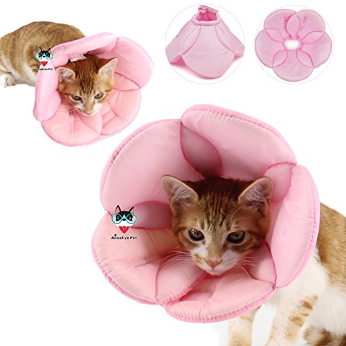 Annaeye Pet Recovery Pet Cone E-Collar For Cats And Small Dogs - Comfortabe Flower Pattern Elizabethan Collar Pink S #TOP6