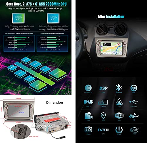 Erisin 8-Core Android 12 Autoradio Sat Nav voor Alfa Romeo Mito met Draadloze Carplay Android Auto DSP Bluetooth… - Image 3