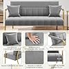 Yaheetech Divano Imbottito a 2 Posti in Velluto Divanetto da Salotto con Braccioli 143,5 cm × 71,5 cm × 75,5 cm Sofa Moderno con 2 Cuscini Divano per Soggiorno Camera da Letto Grigio Chiaro #3