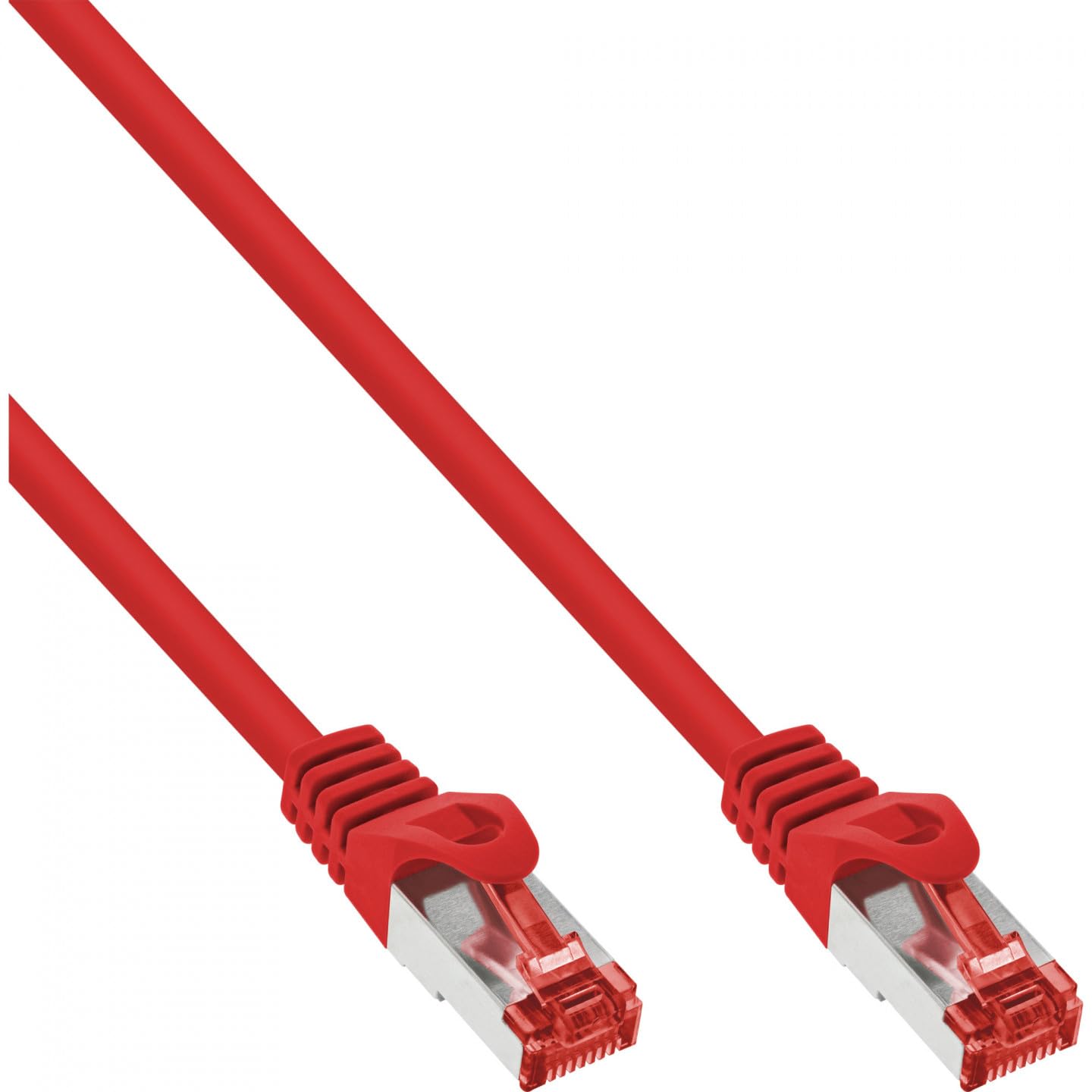InLine 76450R Patch Cable, S/FTP (PiMf), Cat.6, 250 MHz, PVC, Copper, 0.5 m, Red