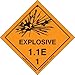 Labelmaster SLEXP11E Explosive 1.1 E Label, Vinyl, Hazmat, 4" x 4" (Pack of 500)