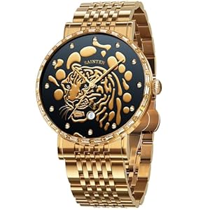 R9002-1 Mens Watches with 12pcs Diamonds, Luxury Watches for Men, Stainless Steel Mechanical Men’s Automatic Watch, Business, Fashion Mens Dress Watch Classic Casual Men’s Wrist Watches