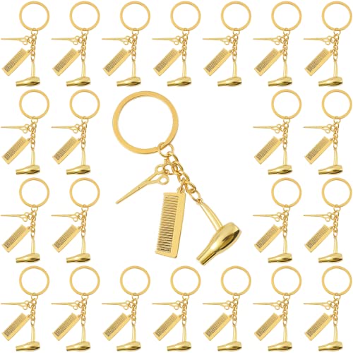 PHAETON 20PCS Hairdresser Hair Dryer,Scissor,Comb Charm Pendant Keychain Keyring,Perfect for