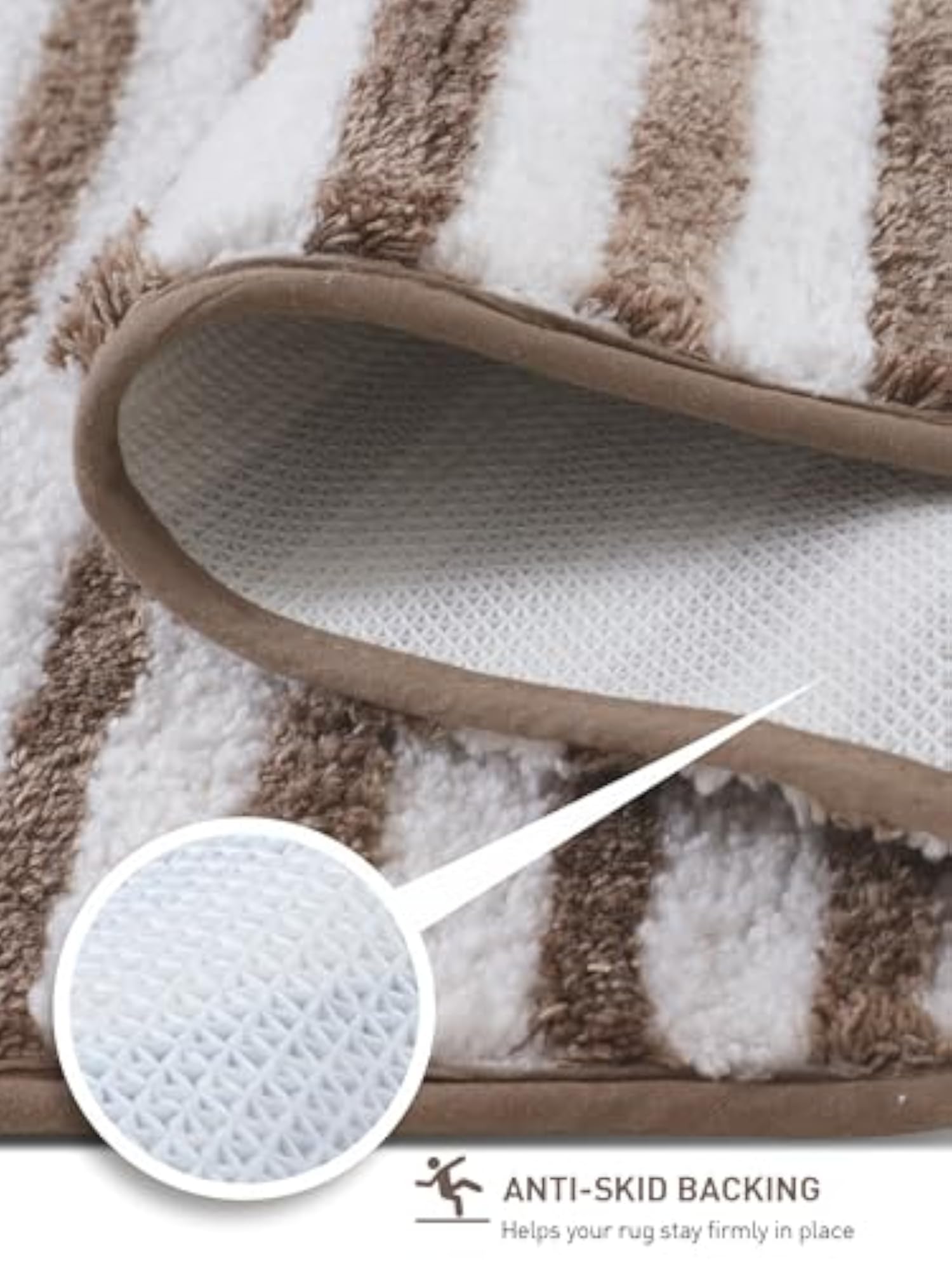 Non-Slip Bath Mat for Bathroom, Soft & Quick-Dry Polyester