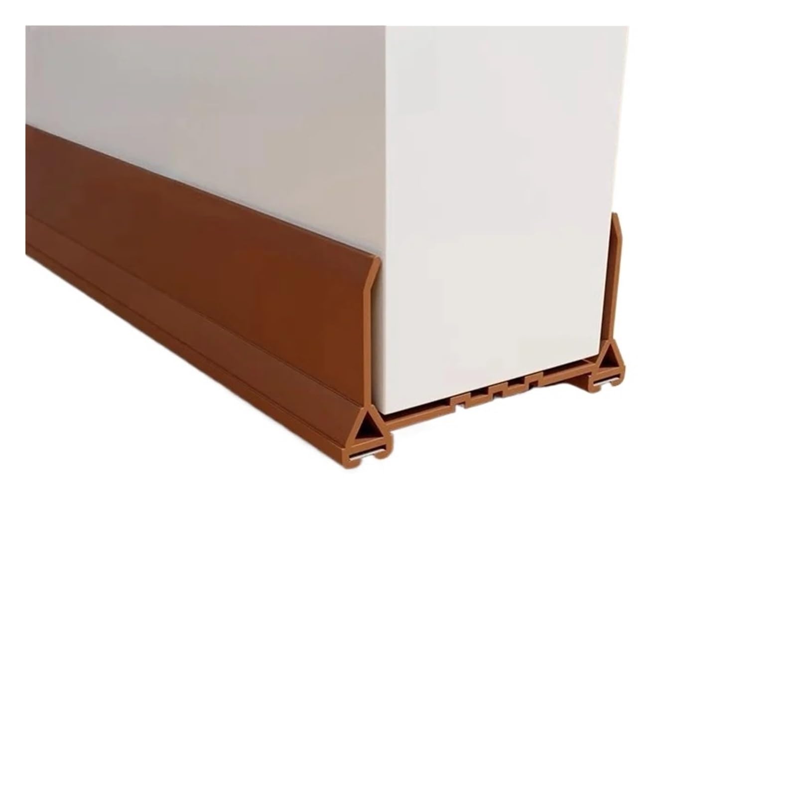 Draft Excluder For Doors 97cm Door Bottom Seal Strip With Brush PVC Dustproof Soundproof Snap-in Installation Gap Door Draft Stopper Weatherstrip(Brown)