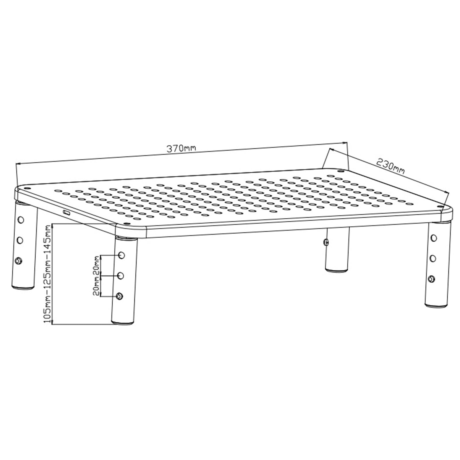 Supporto da scrivania per computer, regolabile, aperto, con cuscinetto antiscivolo, supporto per monitor da scrivania per computer portatili e desktop