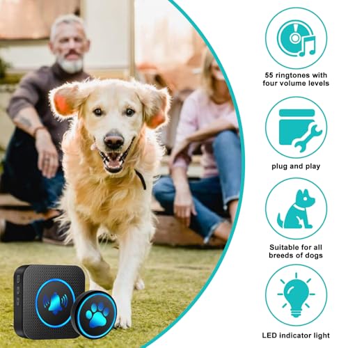 Dog Door Bell for Potty Training, Smart Wireless Doggie Doorbell to Go Outside, 1000 Feet Long Range with IP65 Waterproo - Additional View