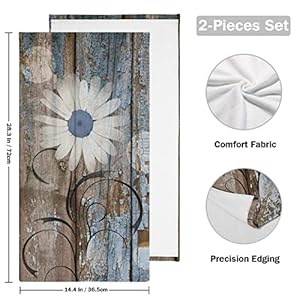Blue Brown Hand Towels for Bathroom Set of 2 Rustic White Daisy Floral Farmhouse Spring Country Soft Absorbent Kitchen Towels,Decorative Bathroom Towels for Bath,Gym,Spa,Shower 28x14in Blue Brown Hand Towels for Bathroom Set of 2 Rustic White Daisy Floral Farmhouse Spring Country Soft Absorbent Kitchen TowelsDecorative Bathroom Towels for BathGymSpaShower 28x14in