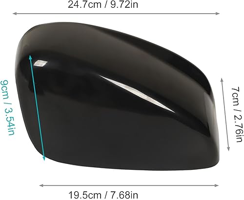 1 par de cubiertas de espejo lateral negro brillante, 1 par de cubiertas de espejo retrovisor de automóvil, color negro brillante, para espejo