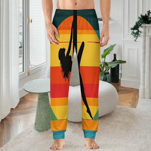 Vintage Pole Dancing Silhouette Men's Pajamas Pants Lightweight Sleep Lounge Pant Pjs Bottoms Casual Sleepwear2