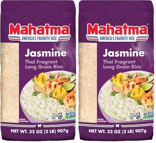 Image of Mahatma Jasmine,2lb Bag of Rice,Thai,Indian,or Cambodian Fragrant Flavored Rice,Stovetop or Microwave (Pack of 2)