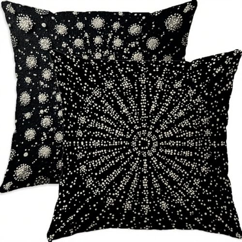 Housse coussin 75x75cm anti tache et imperméable motif géométrique - 2