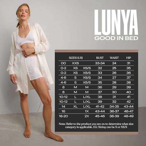 Image of Lunya Washable Silk Robes for Women - Lightweight Short Robes with Pockets, Removable Belt & Interior Tie - Multiple Colors