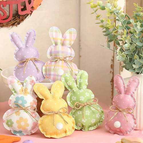Conejitos de tela rellenos ideales para regalar en cestas de Pascua y detalles primaverales