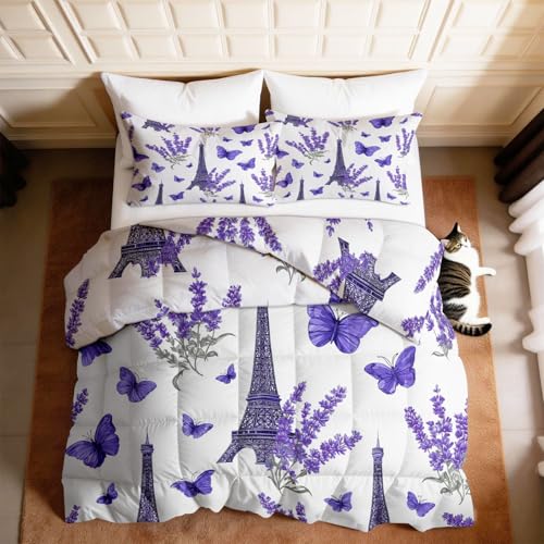 Edredón de 200 x 200 cm reversible con estampado de mariposa para cama doble 3