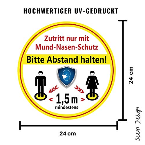 8 Stück Abstand Halten Aufkleber-24cm x 24cm rutschfesten Abstand halten Aufkleber fußboden-bemerkenswerten Aufkleber-bodenaufkleber Abstand halten für Unternehmen,Apotheken,Krankenhäuser - Image 4