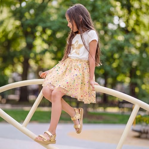 Image of DREAM PAIRS Girls Sandals Casual Open Toe Two Adjustable Strapped Sandals with Hook and Loop for Little Kid /Big Kid