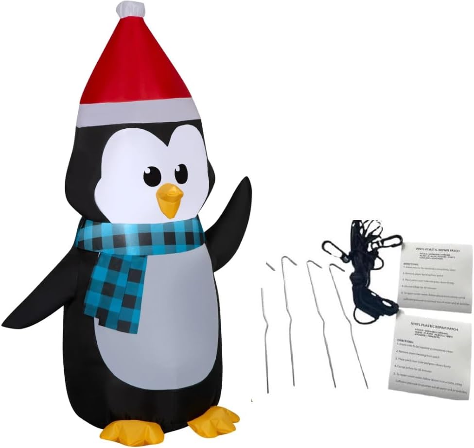 Amazon.com: BZB Goods 4 Foot Christmas Inflatable Penguin on Gift Box