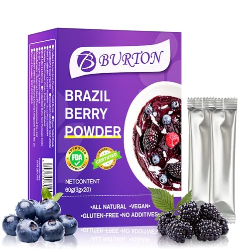 Arándanos Deshidratados en Polvo, Arándanos Liofilizados en Polvo, Vegano, Sin Gluten, Sin Aditivos, 60 g, 20 Sobres